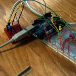Arduino hooked up to a breadboard for testing