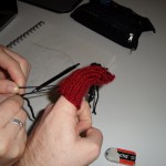 showing typing feedback of airboard glove knitted prototype